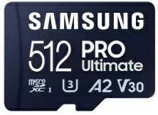 Карта памяти Samsung MicroSD PRO Ultimate Class 10 UHS-I U3 + SD adapter, 512ГБ