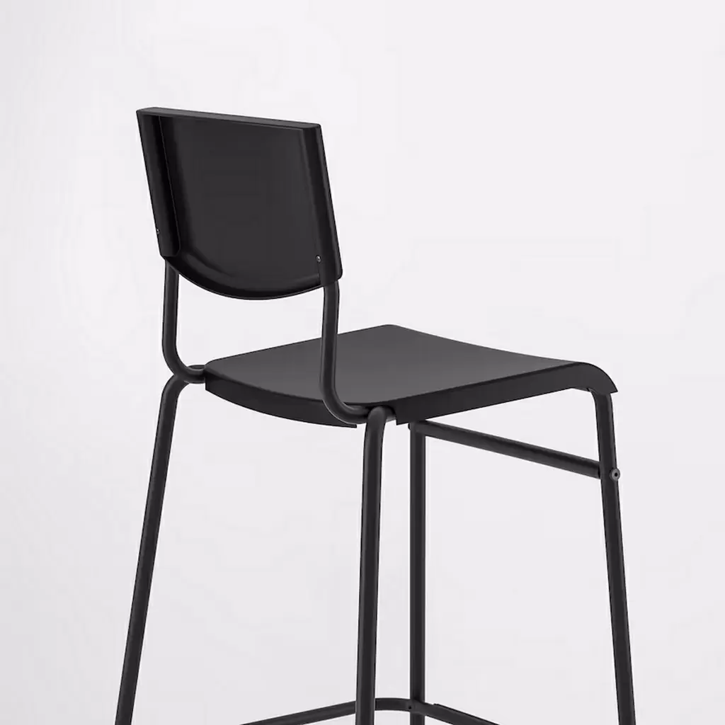 Барный стул IKEA Stig 63см, черный/черный