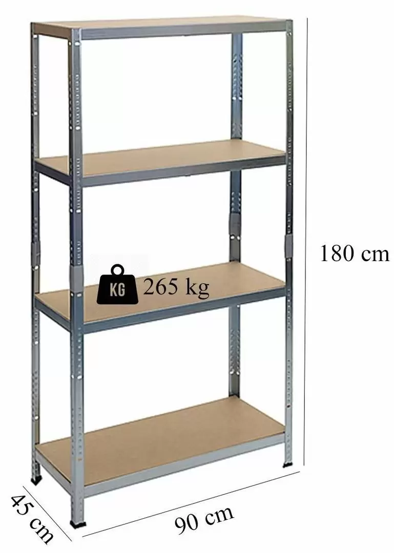 Etajeră Strend Pro Regal Racks RAT20 HD 180x90x45cm, argintiu/natural