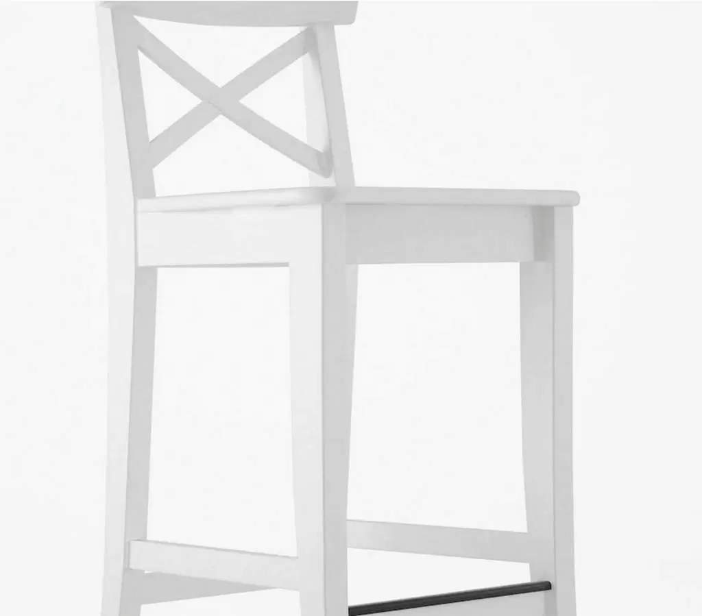 Scaun pentru bar IKEA Ingolf cu spătar 63cm, alb