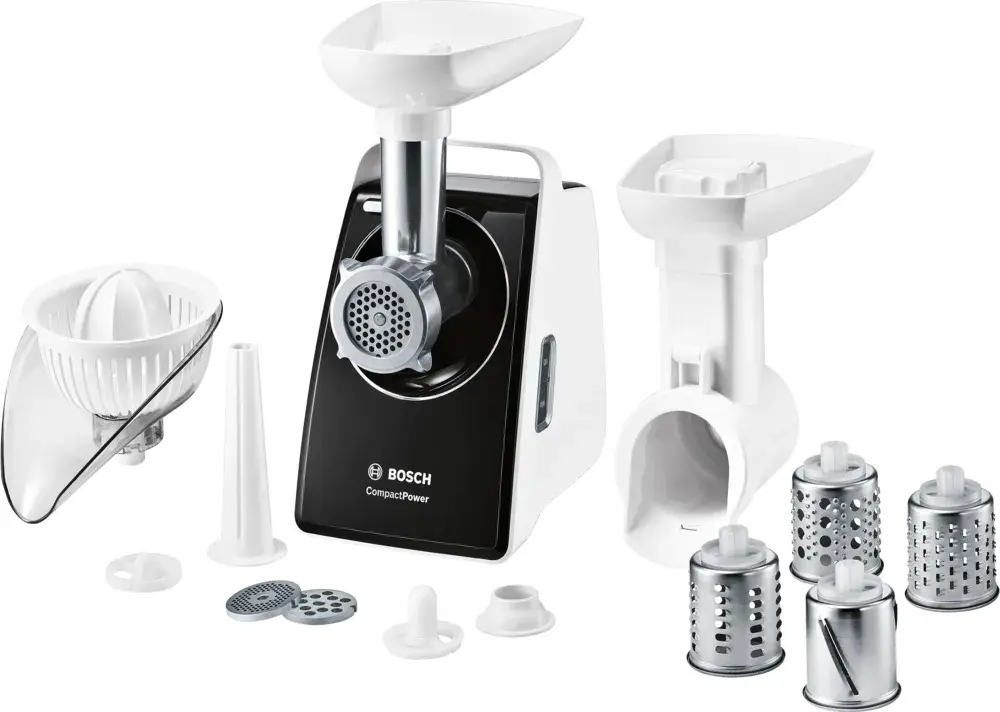 Maşină de tocat carne Bosch MFW3850B, alb/negru