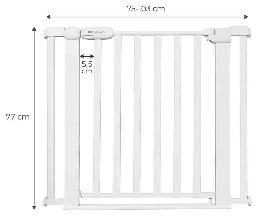 Porți de siguranță KinderKraft Lock Go, alb