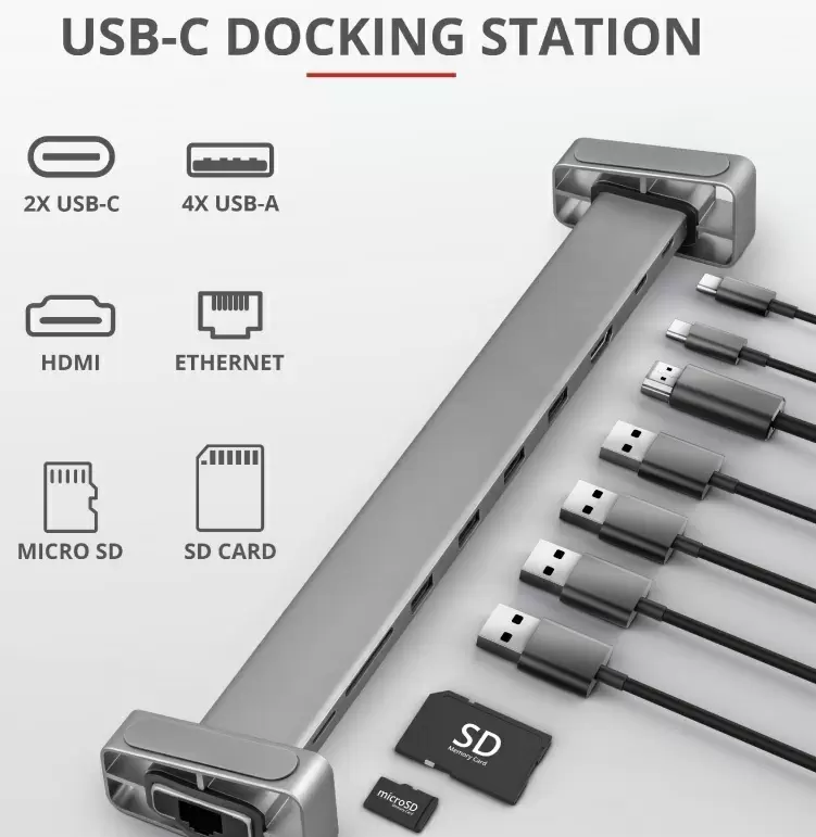 Multiplicator Trust Dalyx Aluminium 10-in-1 USB-C Multi-Port Docking Station