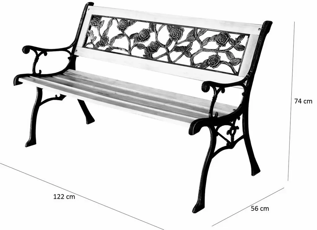 Садовая скамейка GardenLine MEB2769, дерево/черный