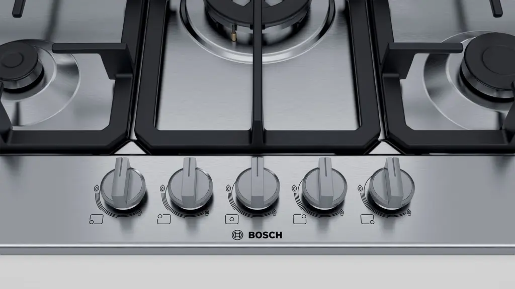 Газовая панель Bosch PGQ7B5B90, нержавеющая сталь