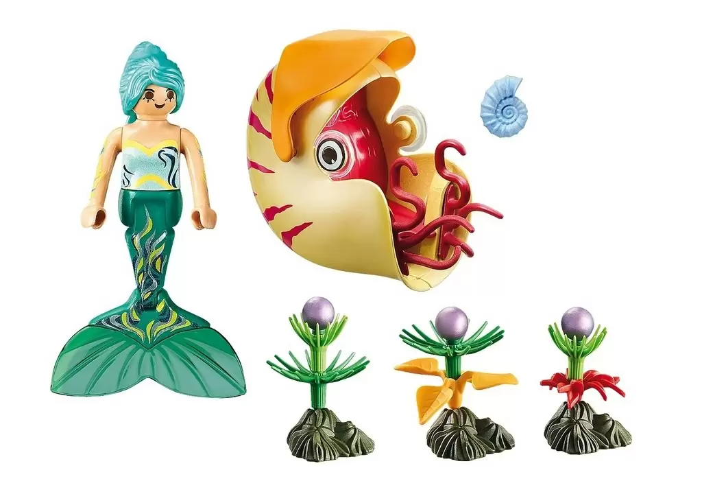 Set jucării Playmobil Mermaid with Sea Snail Gondola