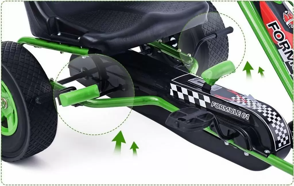 Kart cu pedale Costway TY283250GN, verde/negru