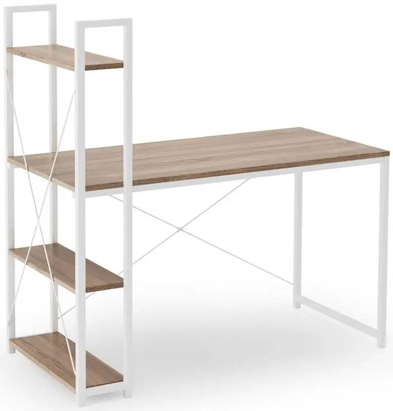 Masă de birou Halmar Narvik B1, alb/stejar sonoma