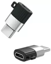 Переходник Micro-USB to Type-C XO NB149A, серебристый/черный