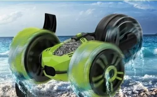 Радиоуправляемая игрушка Crazon Tricycle Amphibious Stunt Car, зеленый