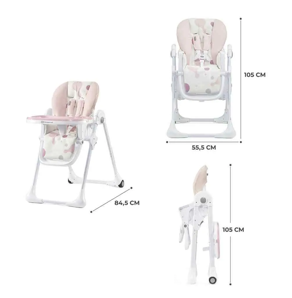 Стульчик для кормления KinderKraft Yummy, розовый