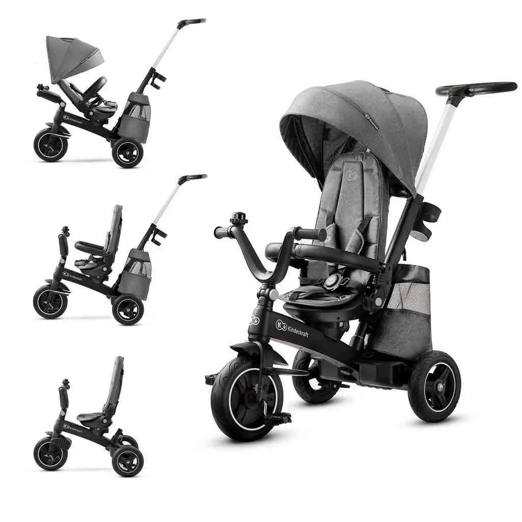 Bicicletă pentru copii KinderKraft Easytwist, gri