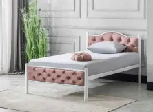 Кровать Evger K-500 90x190cm, белый/розовый на tehnoparc.md Кровать Evger K-500 90x190cm, белый/розовый
