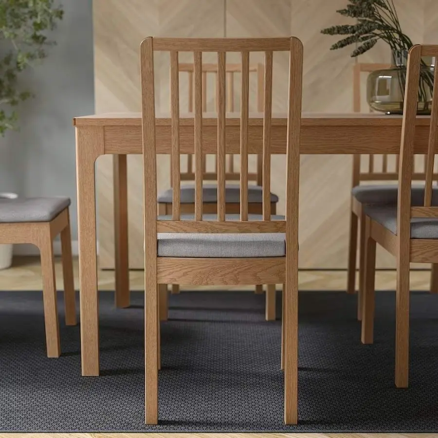 Scaun IKEA Ekedalen, stejar/ gri orrsta