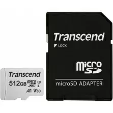 Карта памяти Transcend microSDXC 300S + SD adapter, 512ГБ