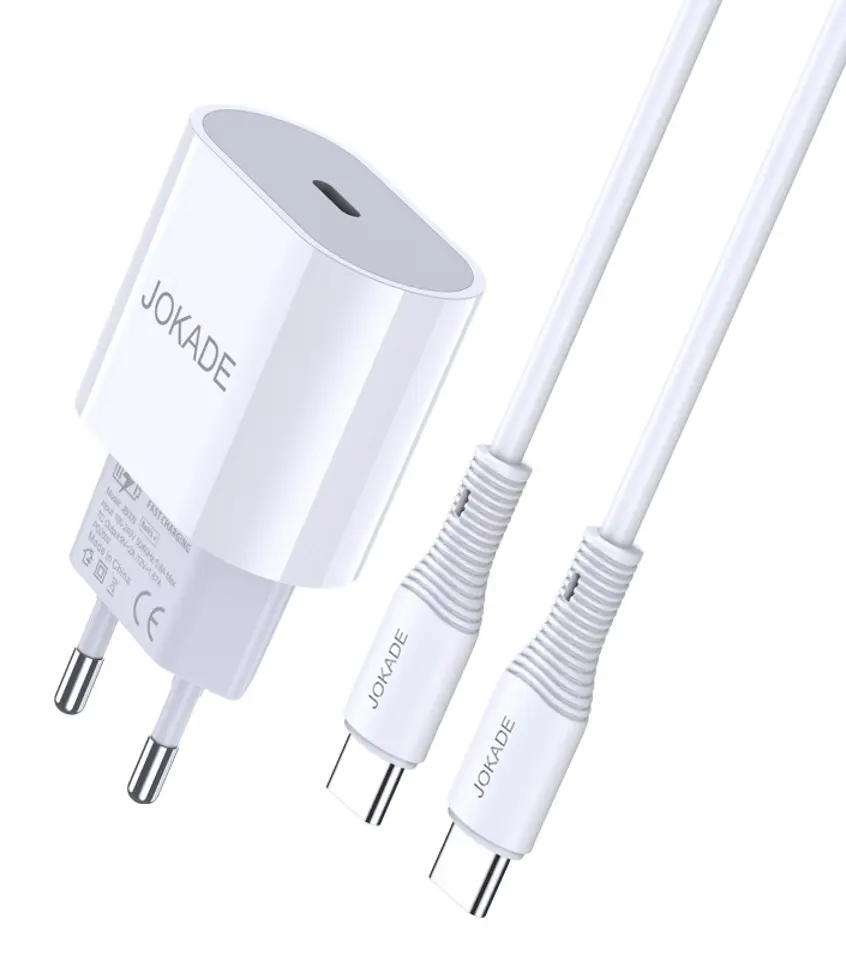 Зарядное устройство Jokade JB010 with Type-C to Type-C, белый