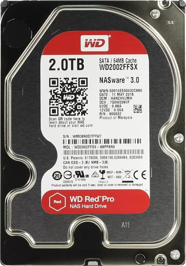 Жесткий диск WD Red Pro WD2002FFSX 3.5", 2TB