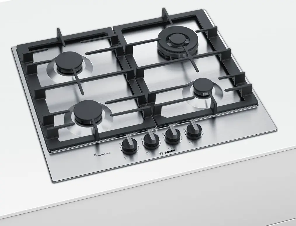 Газовая панель Bosch PCH6A5B90, нержавеющая сталь