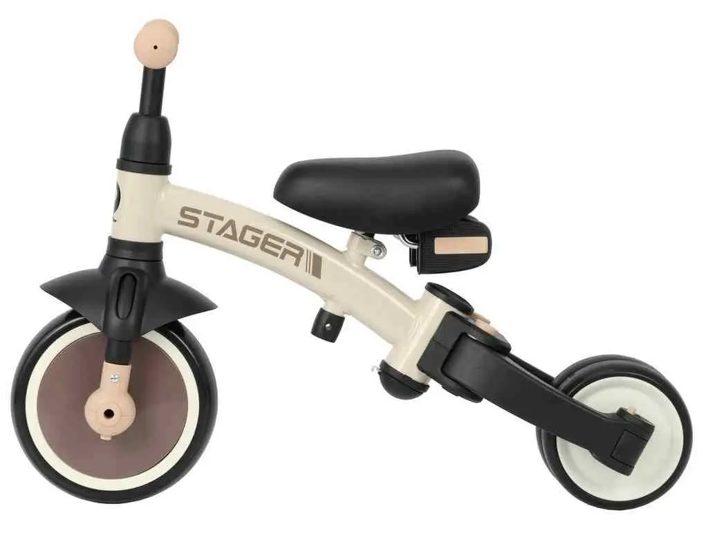 Bicicletă pentru copii Qplay Stager 3 in1, cafeniu