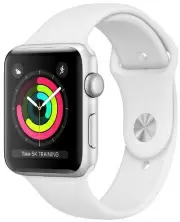 Умные часы Apple Watch Series 3 42мм, корпус из серебристого алюминия, спортивный ремешок белого цвета