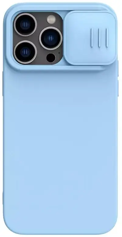Husă de protecție Nillkin Apple iPhone 14 Pro CamShield Silky Silicone Case, albastru deschis