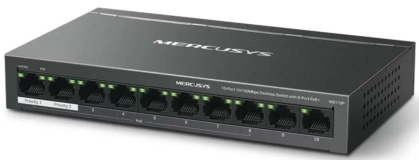 Switch Mercusys MS110P, negru