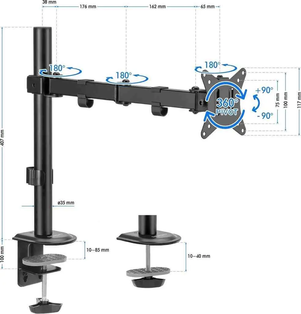 Suport pentru monitor SENSE7 Float Arm, negru