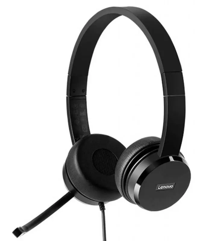Căşti Lenovo 100 USB, negru