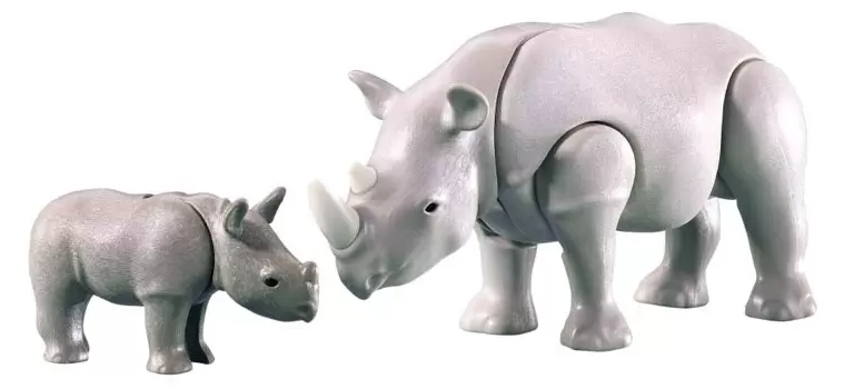 Set jucării Playmobil Rhino with Calf