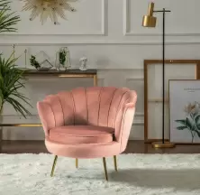 Кресло Signal Camellia 1 Bluvel 52, античный розовый/золотой