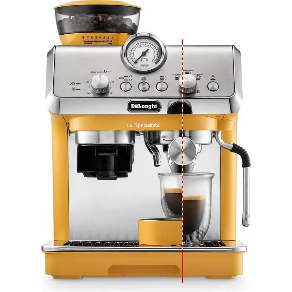 Cafetieră electrică DeLonghi EC9155.YE, galben pe tehnoparc.md Cafetieră electrică DeLonghi EC9155.YE, galben