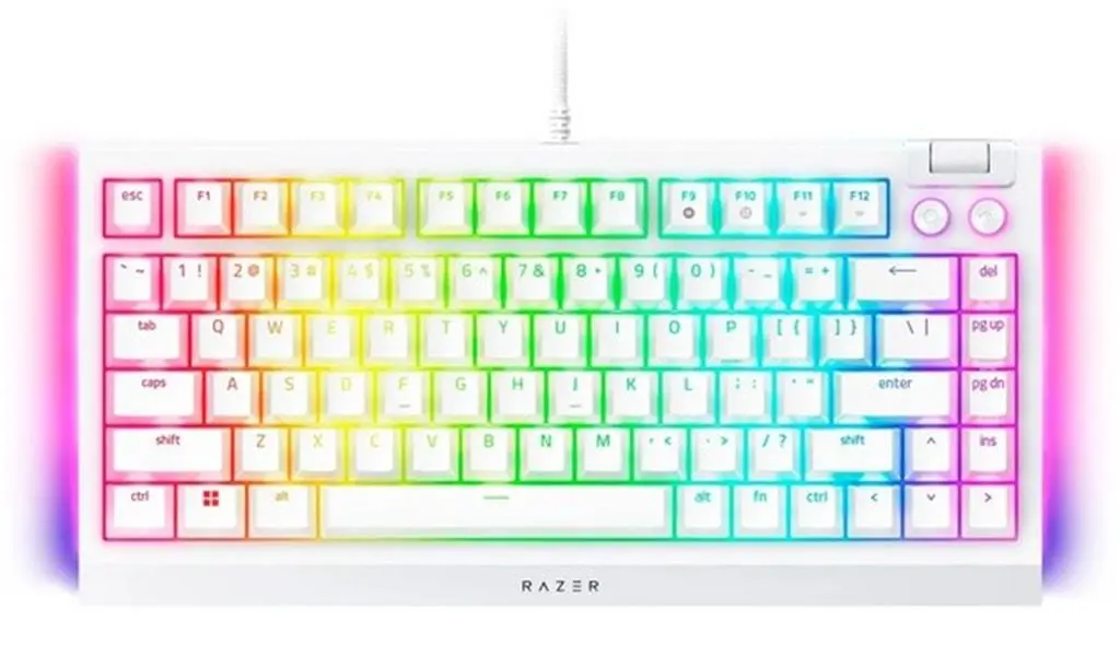 Tastatură Razer BlackWidow V4 75 White Edition US RZ03-05001700-R3M1, alb pe tehnoparc.md Tastatură Razer BlackWidow V4 75 White Edition US RZ03-05001700-R3M1, alb