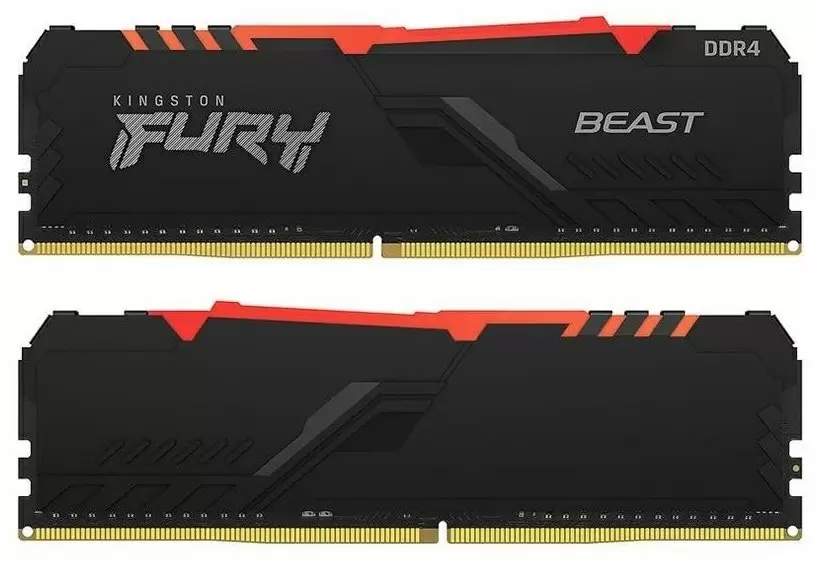 Оперативная память Kingston Fury Beast 32GB (2x16GB) DDR4-3733MHz, CL19, 1.35V