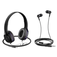 Căşti Hoco W24 Enlighten, negru/violet pe tehnoparc.md Căşti Hoco W24 Enlighten, negru/violet