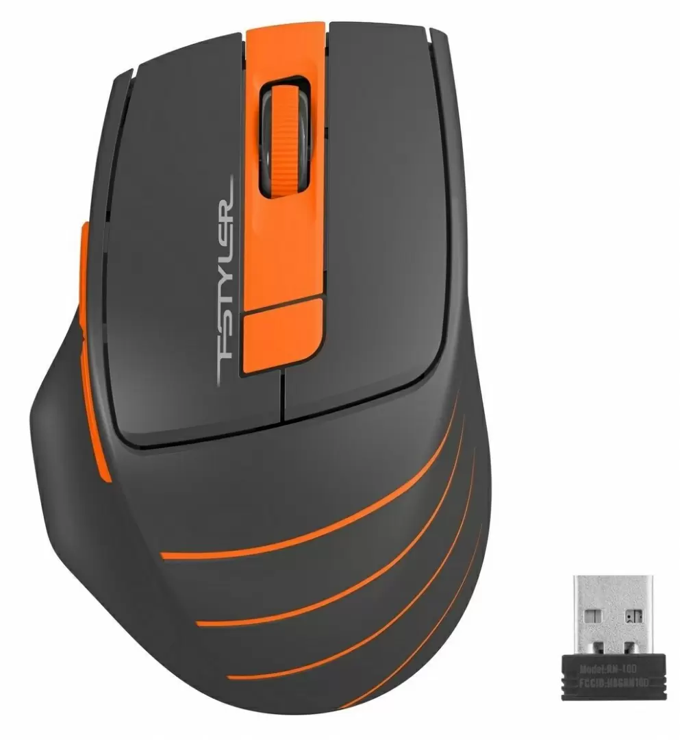 Mouse A4Tech Fstyler FG30, negru/portocaliu