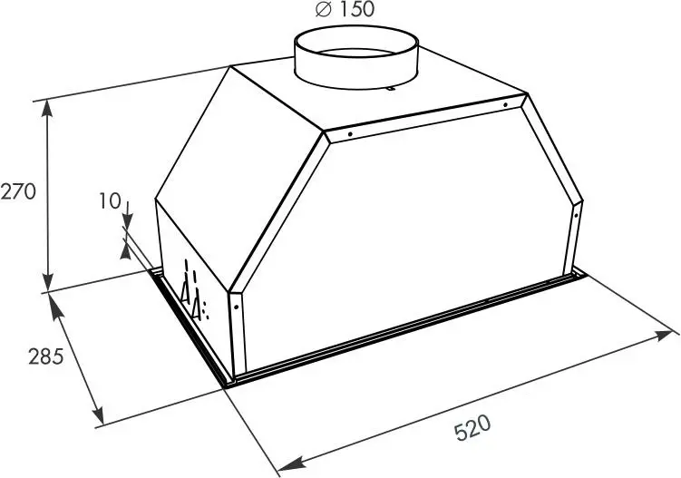 Hotă Tornado Modul 1200 (52), inox