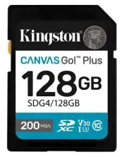 Card de memorie flash Kingston SDXC Canvas Go! Plus Gen 4 128GB Class 10 UHS-I U3 V30