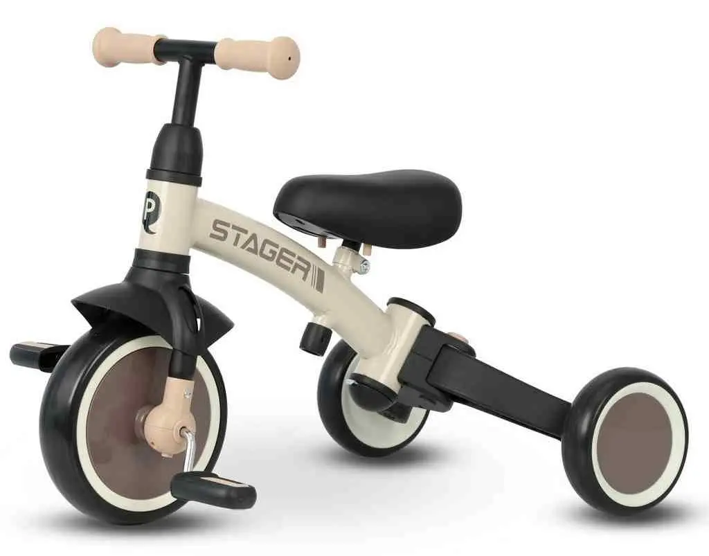 Bicicletă pentru copii Qplay Stager 3 in1, cafeniu