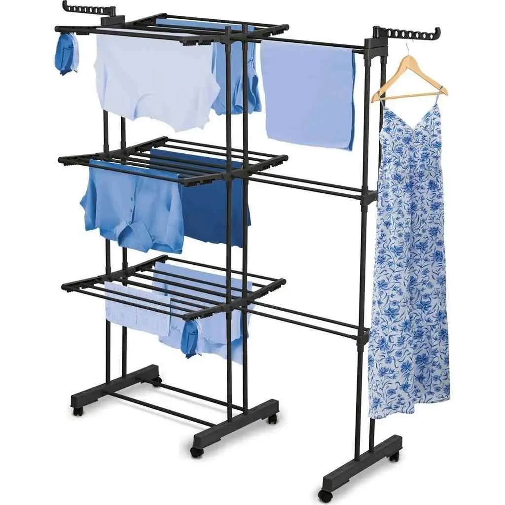 Uscător de rufe Konighoffer Ultra 135x66x173cm, negru pe tehnoparc.md Uscător de rufe Konighoffer Ultra 135x66x173cm, negru