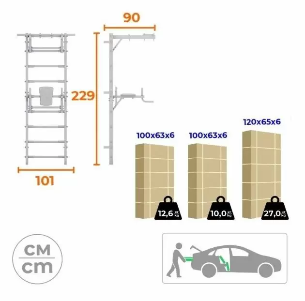 Шведская стенка DSK, черный