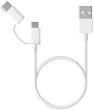 Cablu USB Xiaomi Mi 2 in 1 USB to Micro USB/Type C, alb