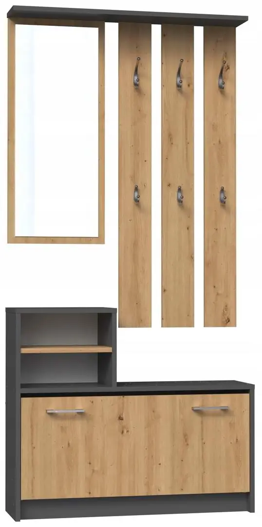 Antreu TopEshop Vera, antracit/stejar artizanal
