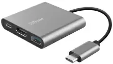 Cablu USB Trust Dalyx 3-in-1 Multiport, gri