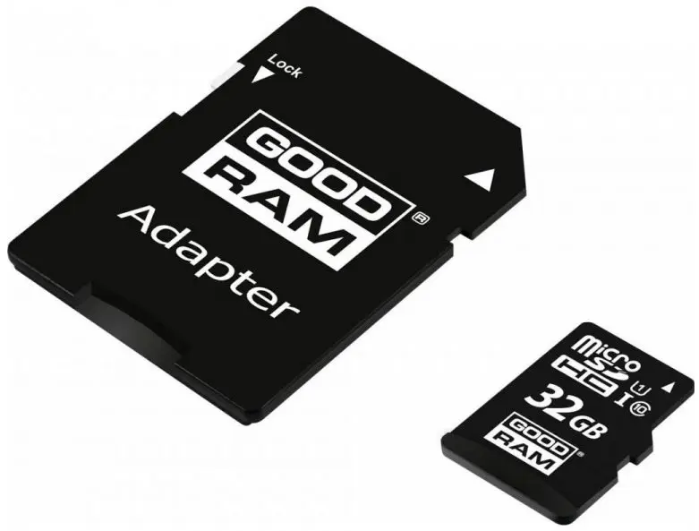 Card de memorie flash Goodram M1AA microSDHC UHS-I + SD adapter, 32GB pe tehnoparc.md Card de memorie flash Goodram M1AA microSDHC UHS-I + SD adapter, 32GB