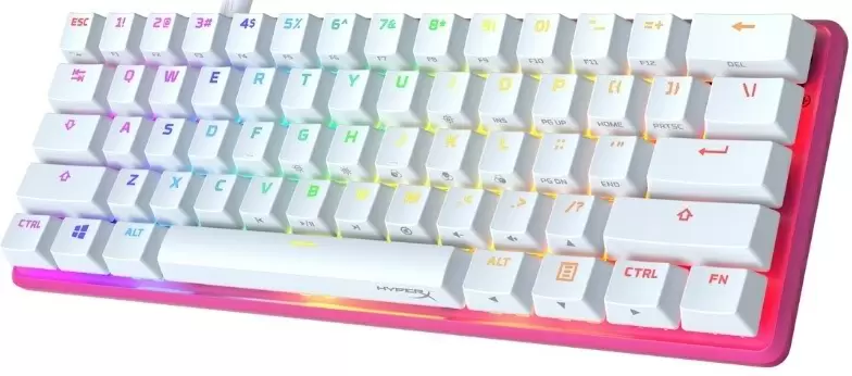 Tastatură HyperX Alloy Origins 60 TKL, alb/roz