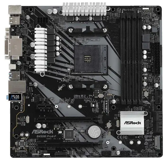 Материнская плата ASrock B450M Pro4-F на tehnoparc.md Материнская плата ASrock B450M Pro4-F