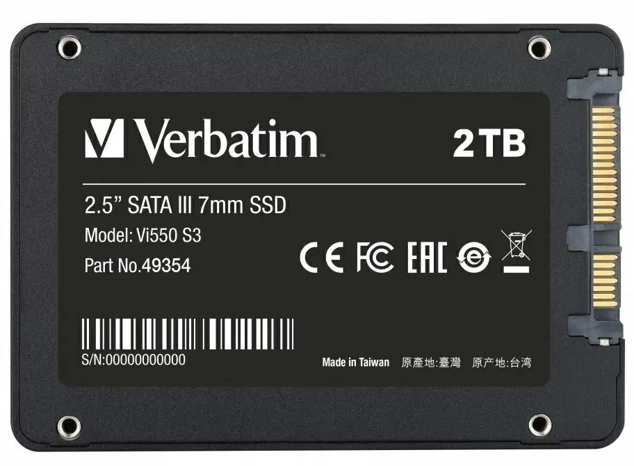 SSD накопитель Verbatim VI550 S3 2.5" SATA, 2TB