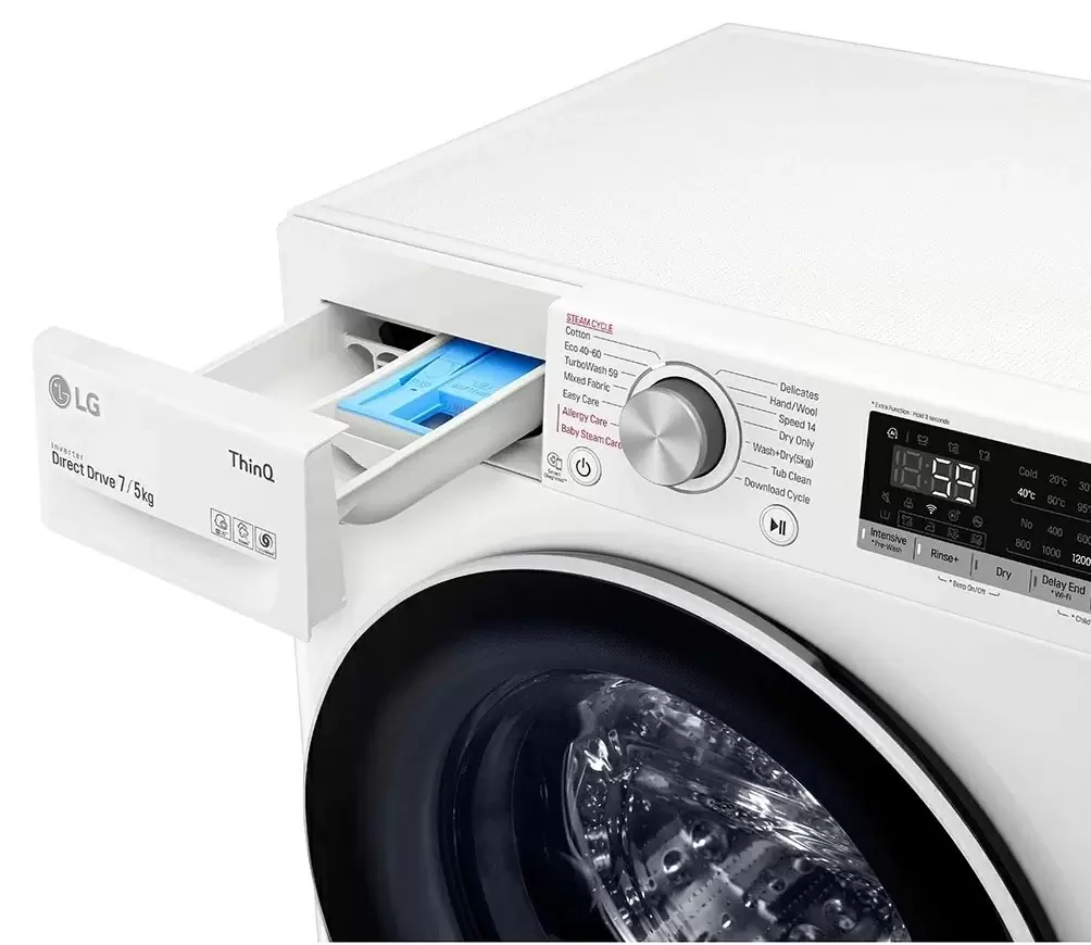 Maşină de spălat rufe LG F2DV5S7S0E, alb