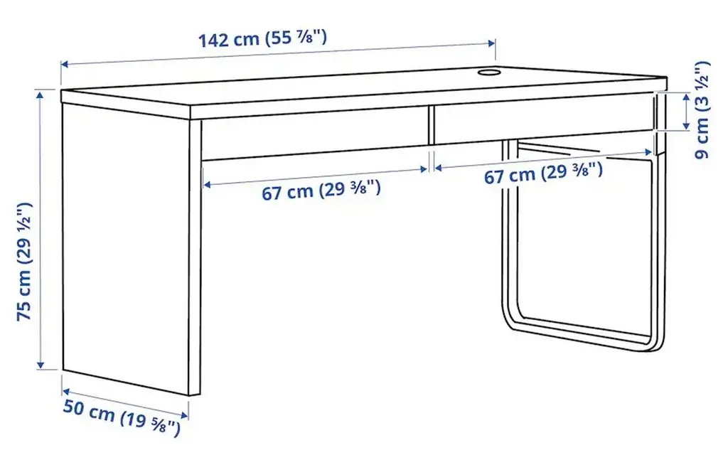 Masă de birou IKEA Micke 142x50cm, alb
