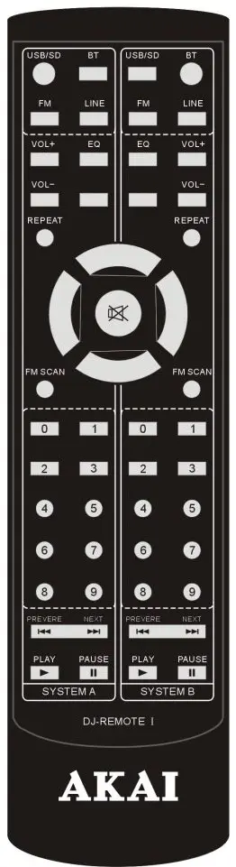 Microsistem Akai DJ-T5, negru